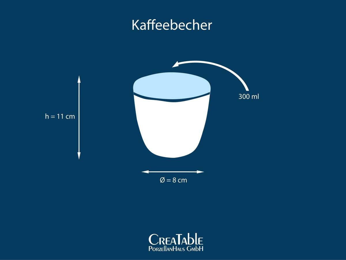 CreaTable Kaffeetassenset Squeezy Mocha braun Steinzeug 4 tlg.