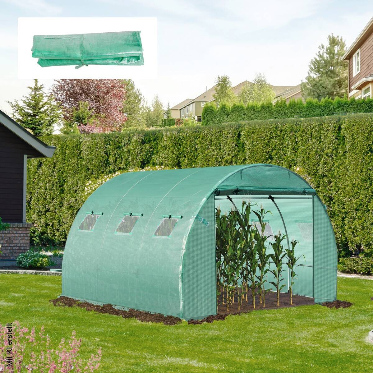 Outsunny Ersatzfolie grün Polyethylen B/H/L: ca. 300x200x300 cm