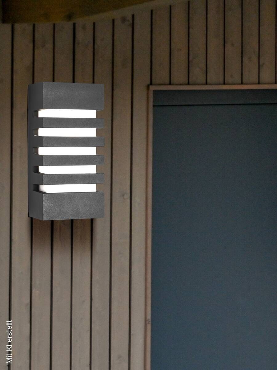 LED-Außenwandleuchte weiß dunkelgrau B/H/T: ca. 12x25x8 cm