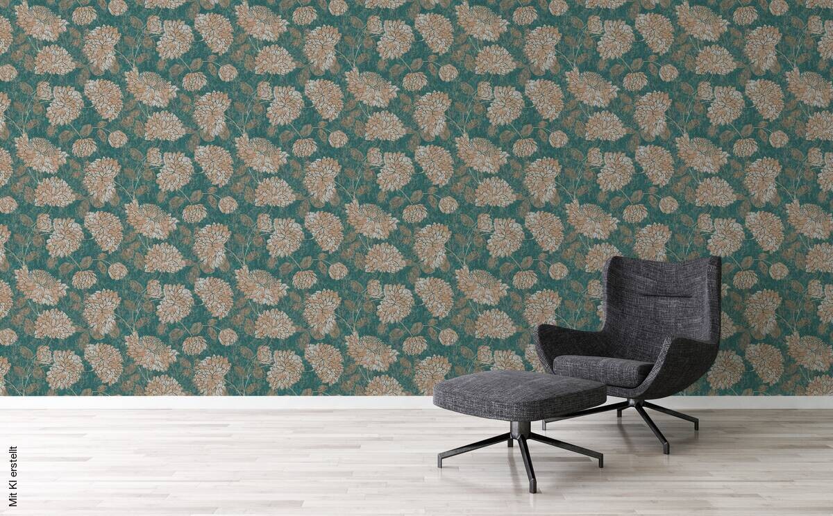 A.S.Creation Vliestapete Attractive 2 Floral grün B/L: ca. 53x1005 cm