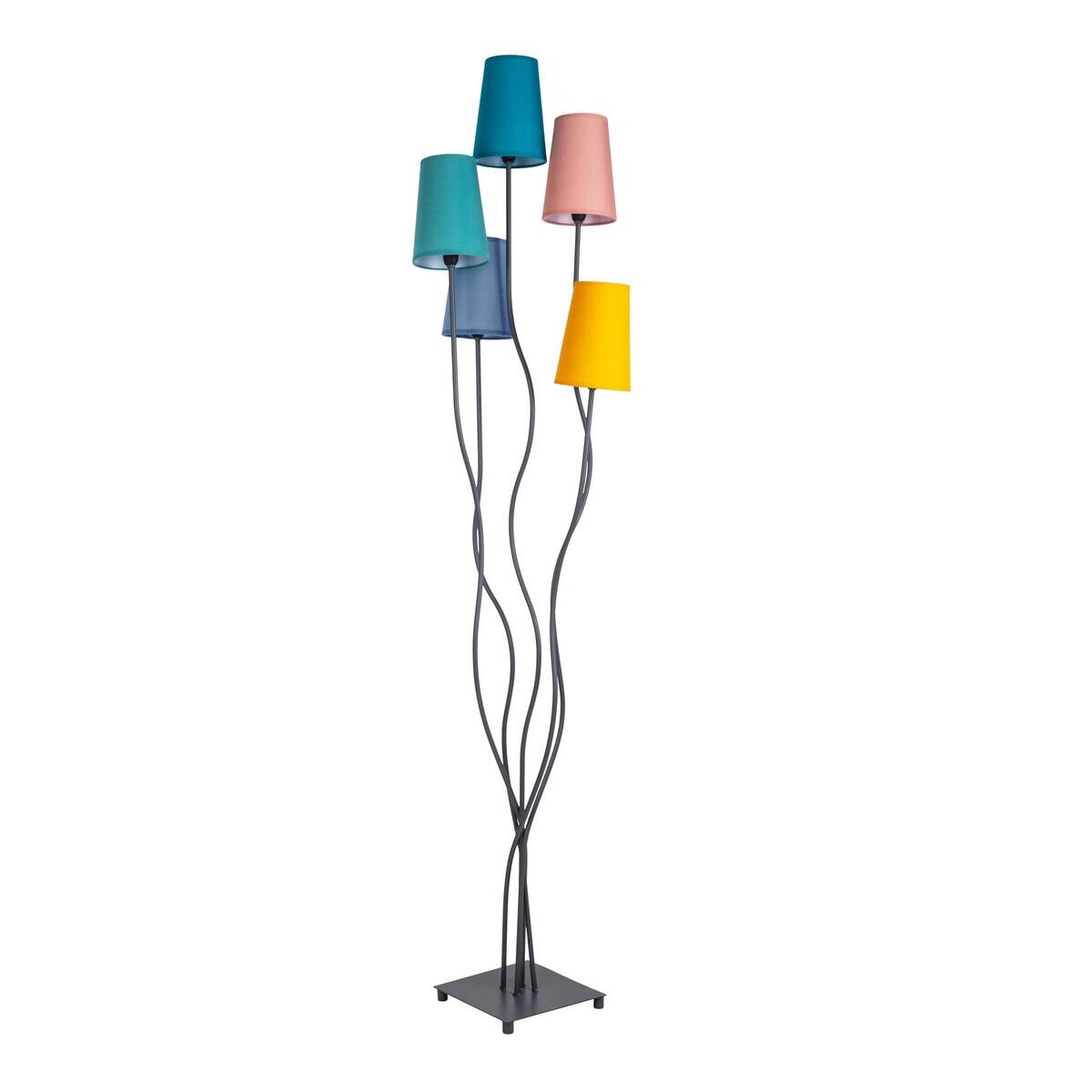 Näve Leuchten Stehlampe 2074761 multicolor Metall Textil B/H/T: ca. 35x163x40 cm 5 Brennstellen