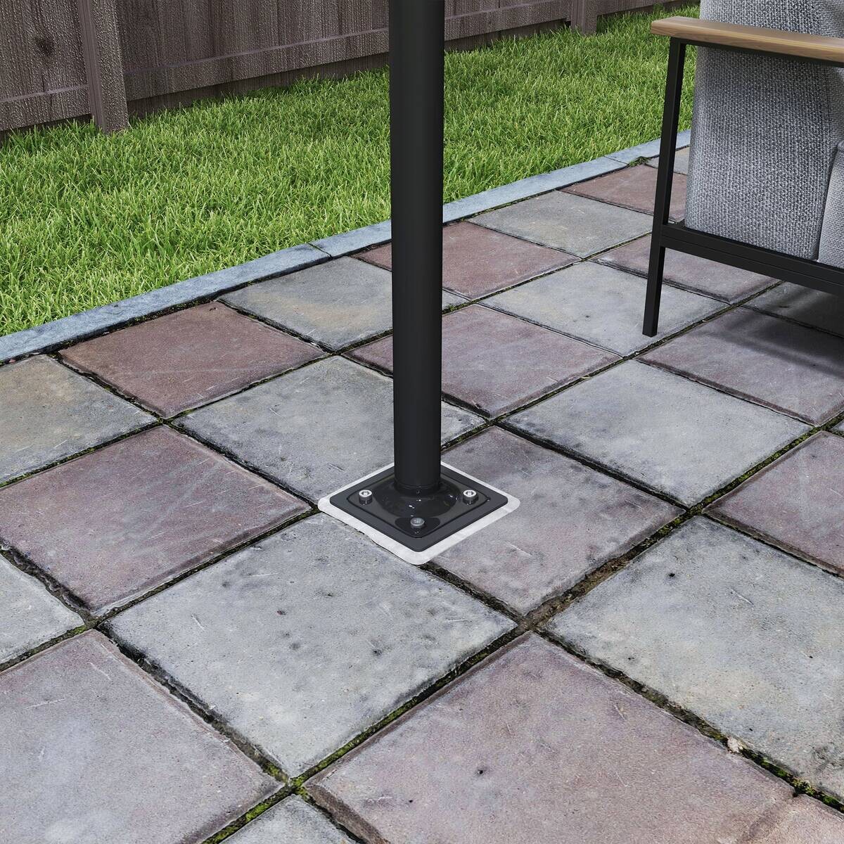 Outsunny Schirmständer dunkelgrau Metall B/H/L: ca. 16,5x40x16,5 cm