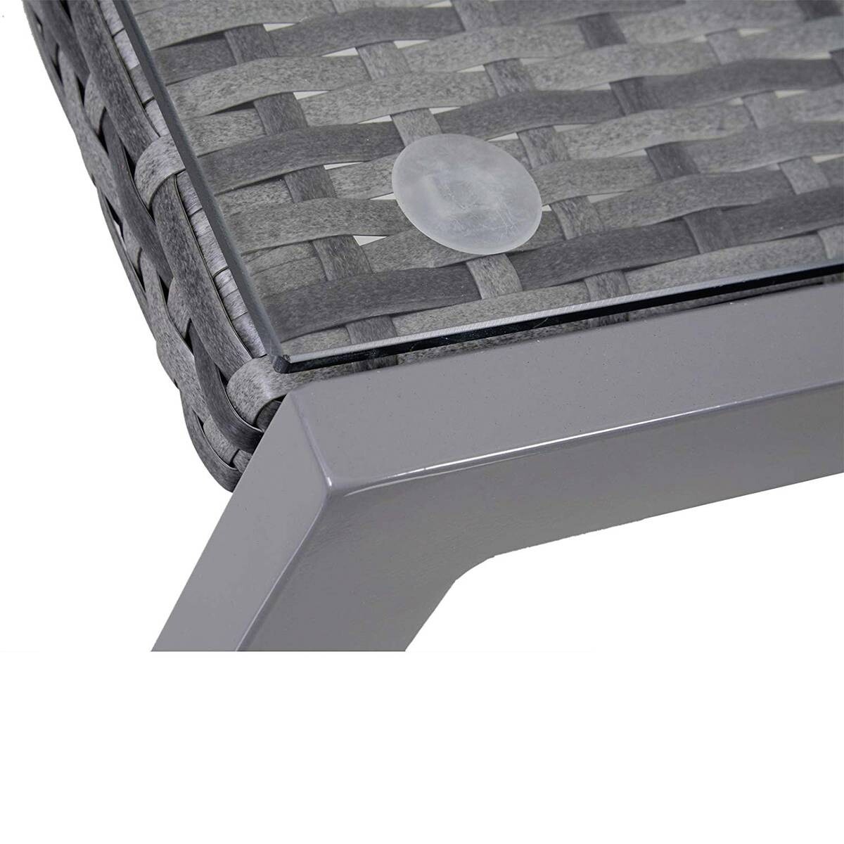 Outsunny Gartentisch grau Polyrattan B/H/L: ca. 49,5x50x50 cm