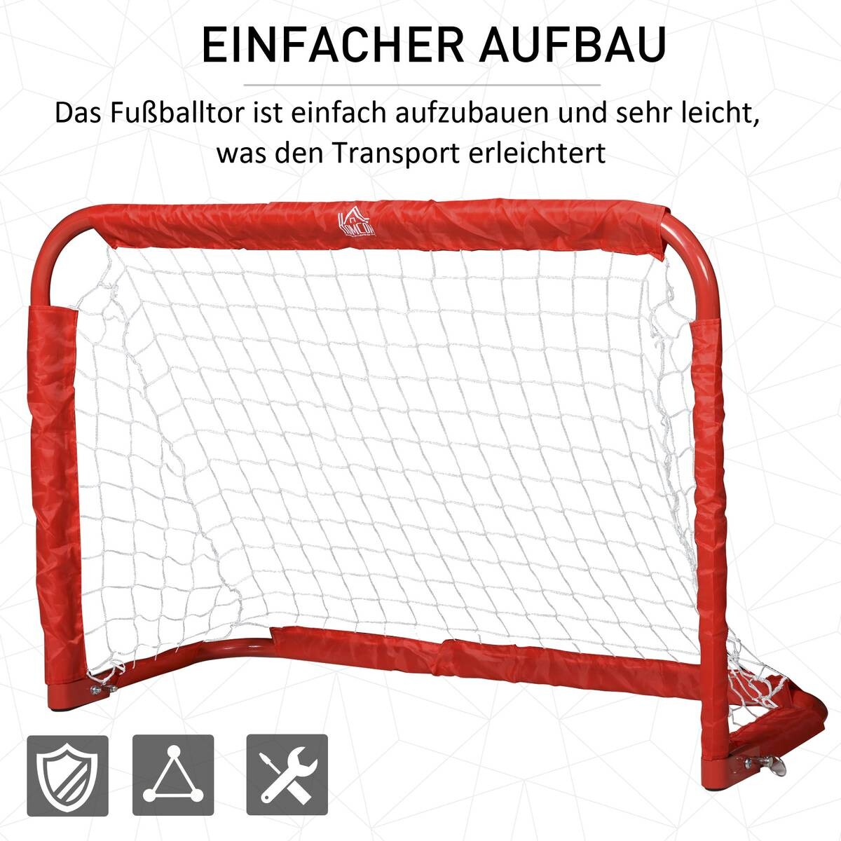HOMCOM Fußballtor rot B/H/T: ca. 90x60x36 cm