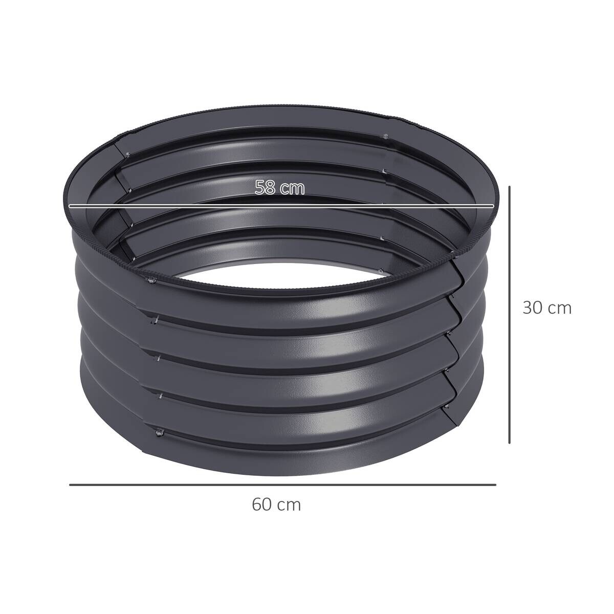 Outsunny Hochbeet 2er Set dunkelgrau Stahl B/H/L: ca. 60x30x60 cm