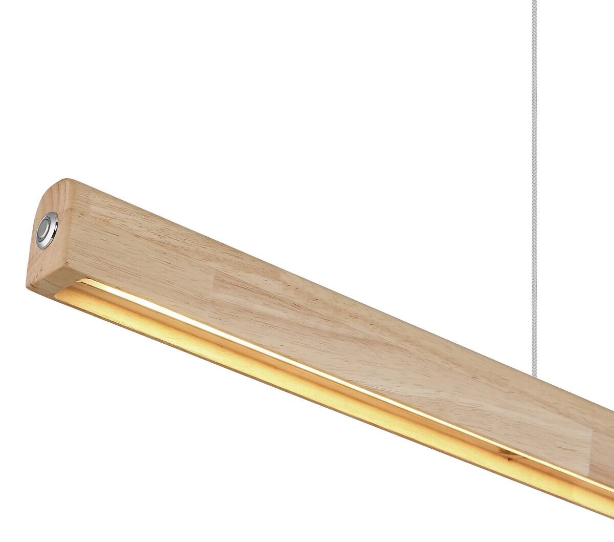GLOBO LED-Pendelleuchte TERAO natur Holz B/H/T: ca. 6,5x140x1 cm 1 Brennstellen
