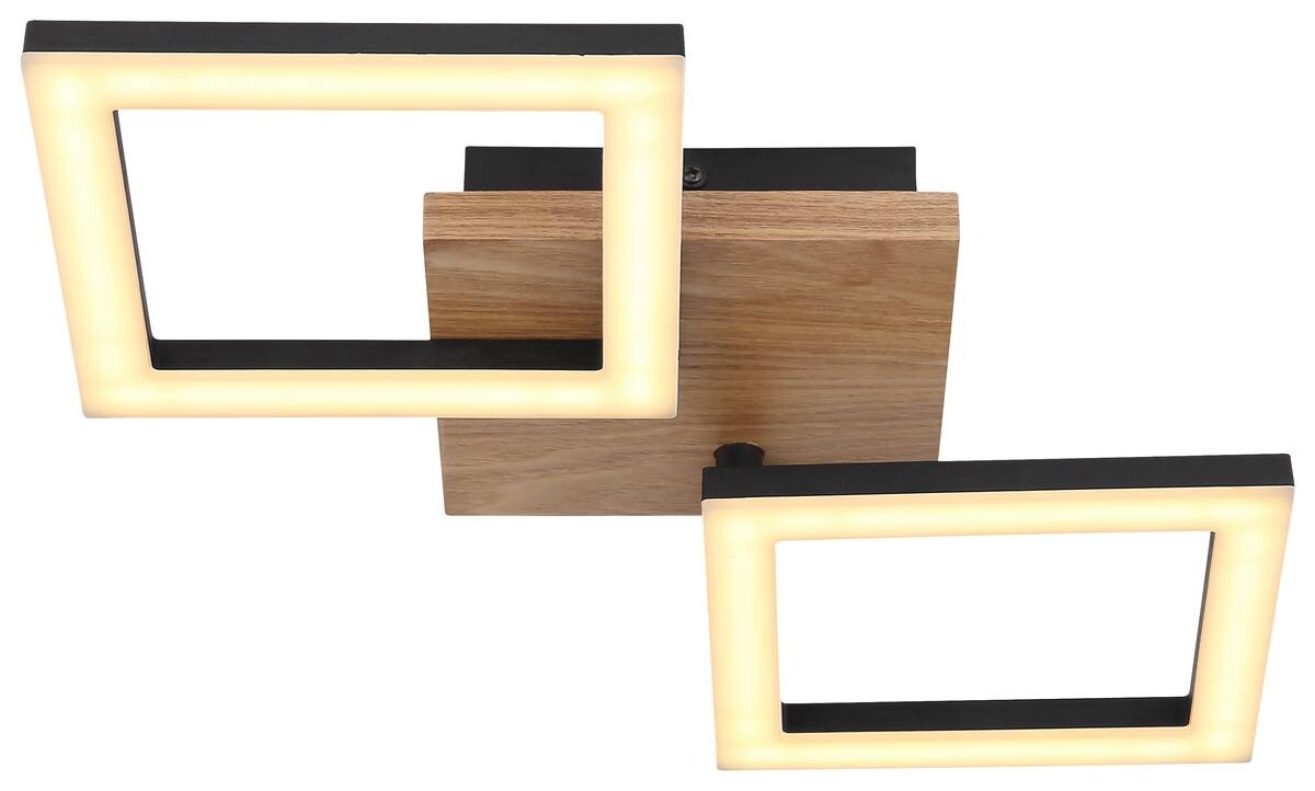 GLOBO Deckenleuchte 67280-18 Opal dunkelbraun schwarz Holz Metall Kunststoff B/H/L: ca. 22,5x7x46 cm