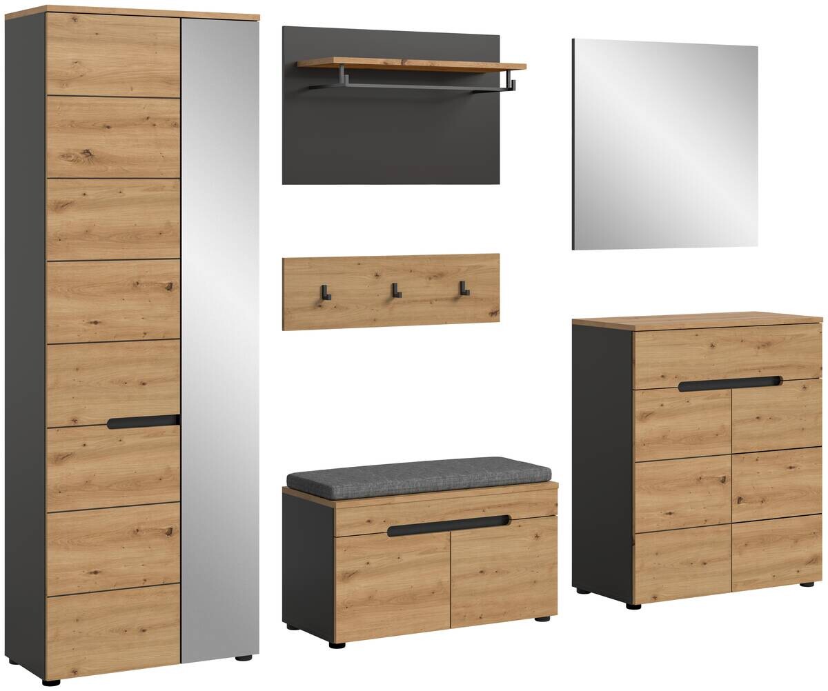 Garderobe Canu basaltgrau Nachbildung Artisan Nachbildung B/H/T: ca. 255x190x37 cm