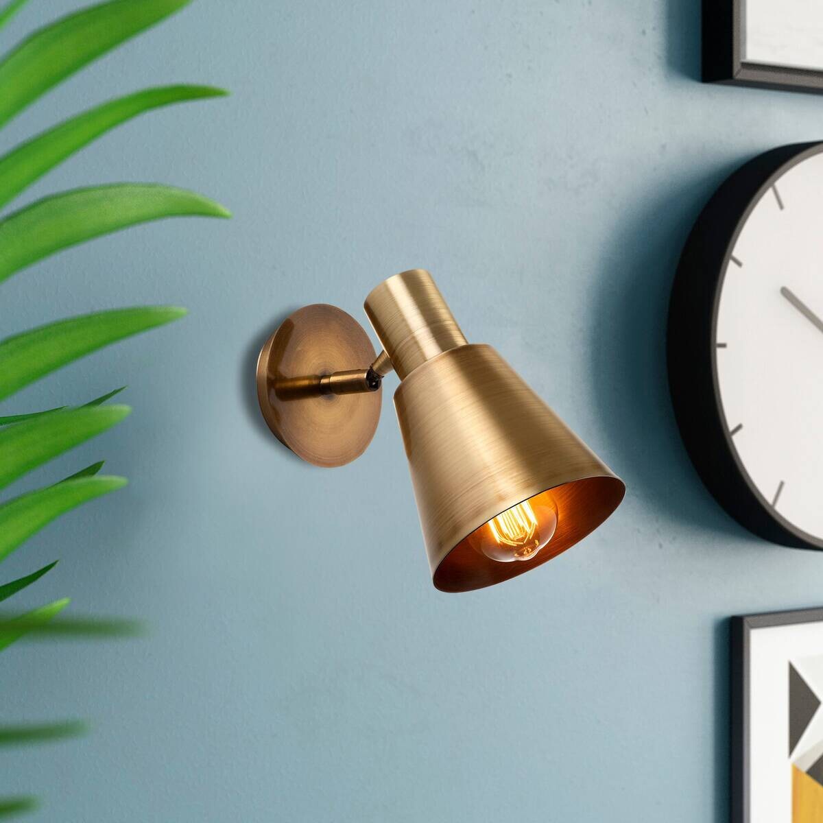 Opviq Wandleuchte Kem bronze Metall B/H/T/L/D: ca. 14x22x14x25x14 cm E27 1 Brennstellen