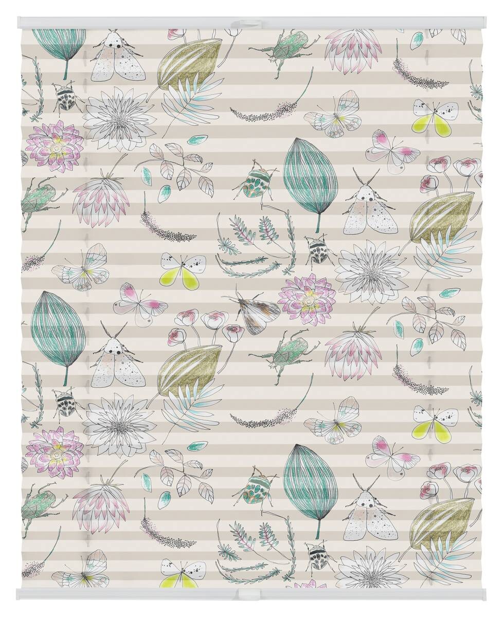 LICHTBLICK Spannplissee Bohemian Garden bunt B/L: ca. 90x130 cm