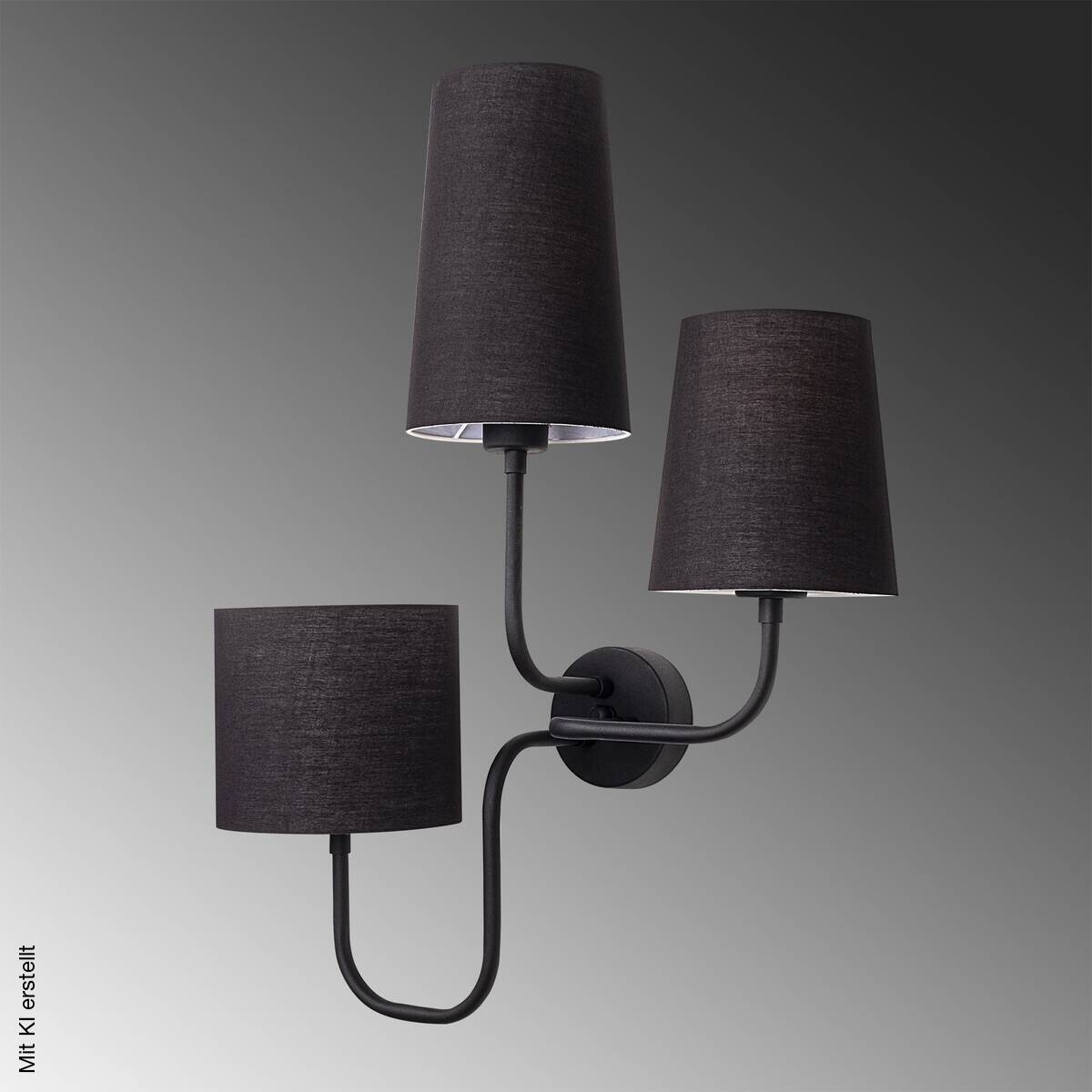 Opviq Wandleuchte schwarz Metall B/H/L: ca. 20x57x50 cm E27 1 Brennstellen