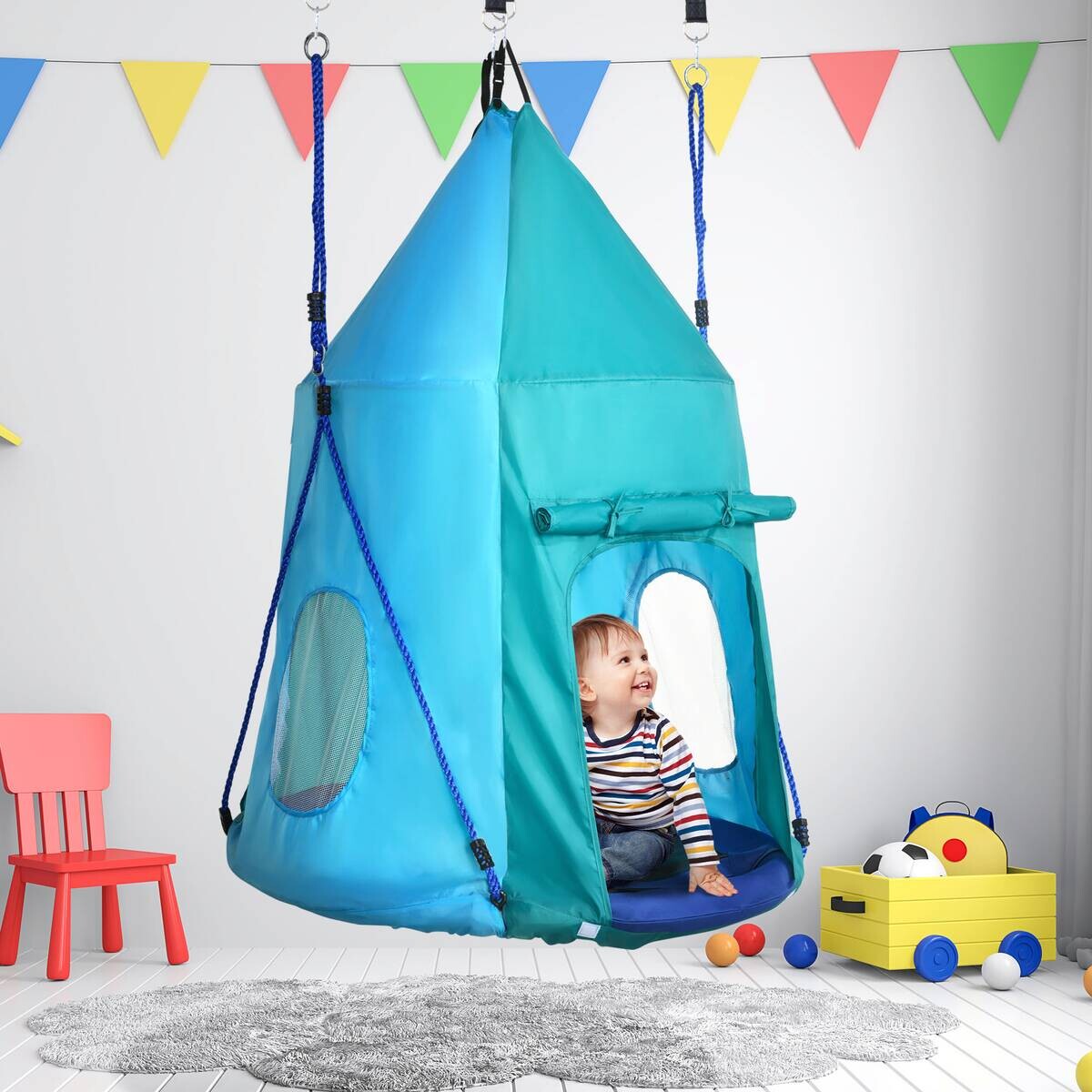 Outsunny Schaukel blau B/H/L: ca. 100x100x150 cm