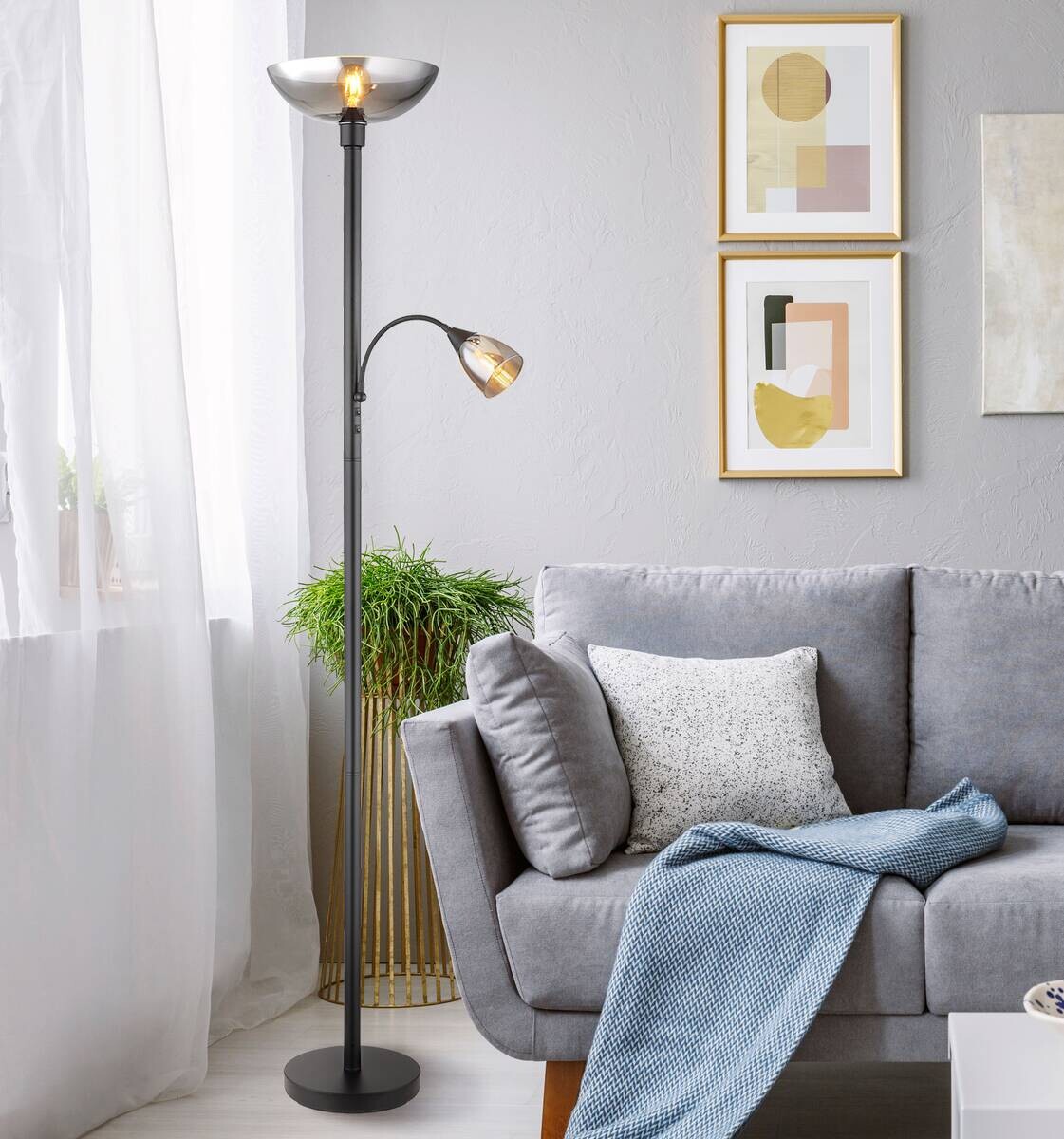GLOBO Stehlampe E27 2 Brennstellen