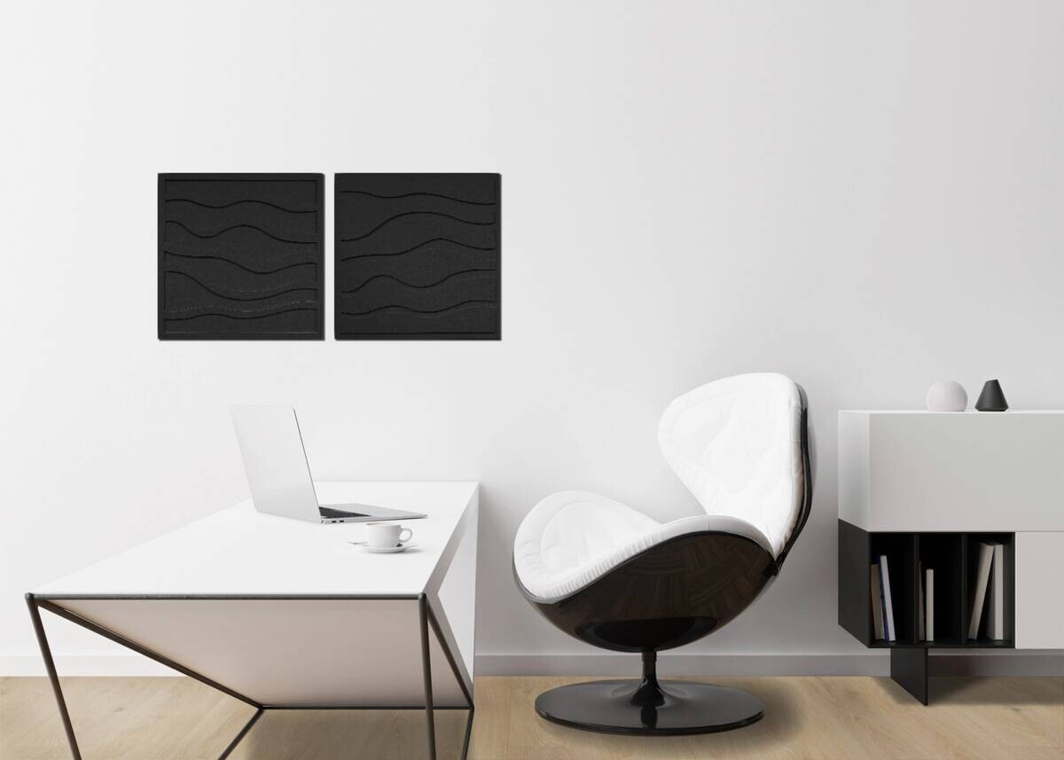 Wandpaneel schwarz B/H: ca. 64x64 cm