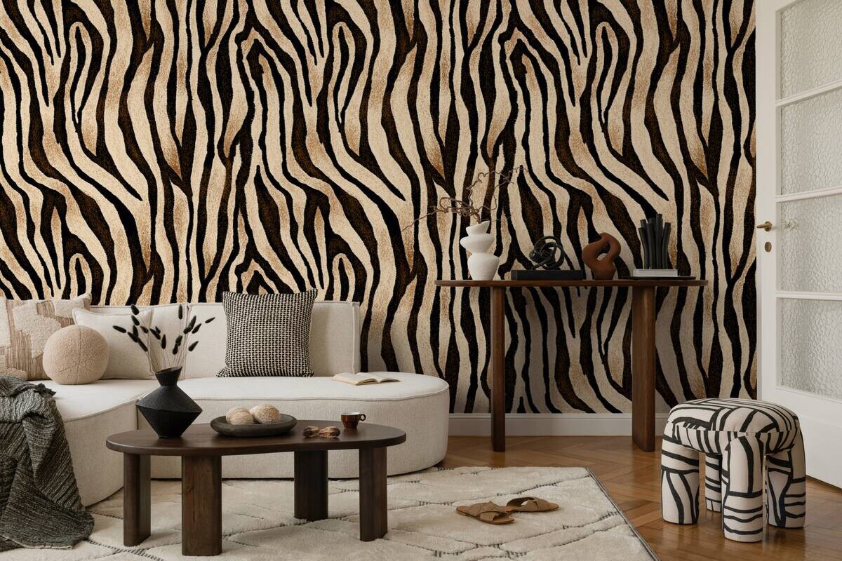 Livingwalls Fototapete Streifen schwarz braun beige B/L: ca. 280x159 cm