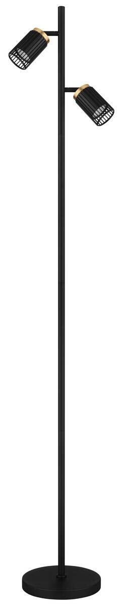 GLOBO Stehlampe mattschwarz Metall Aluminium B/H/T/L: ca. 22x158x27,5x27,5 cm GU10 2 Brennstellen