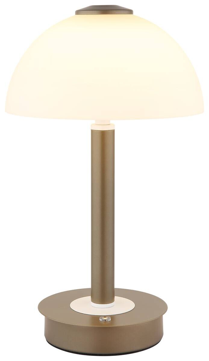 GLOBO LED-Tischleuchte kaffee Opal Glas Metall H/D: ca. 31,5x18 cm 1 Brennstellen
