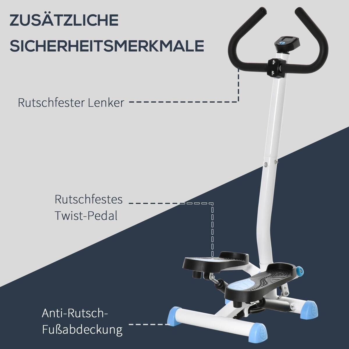 HOMCOM Steppmaschine schwarz Stahl B/H/L: ca. 44x108x55 cm