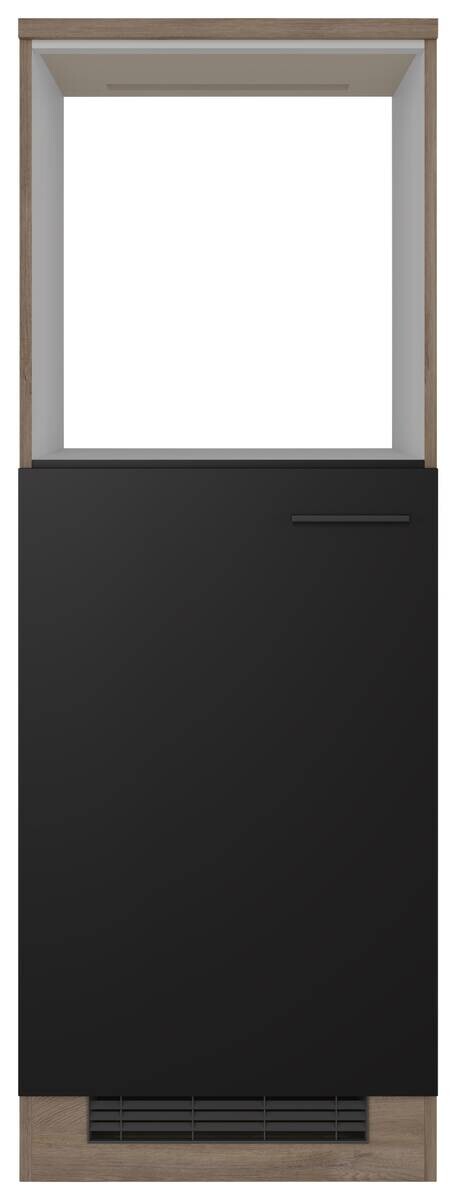 Kühlumbauschrank Capri schwarz matt B/H/T: ca. 60x168,5x60 cm