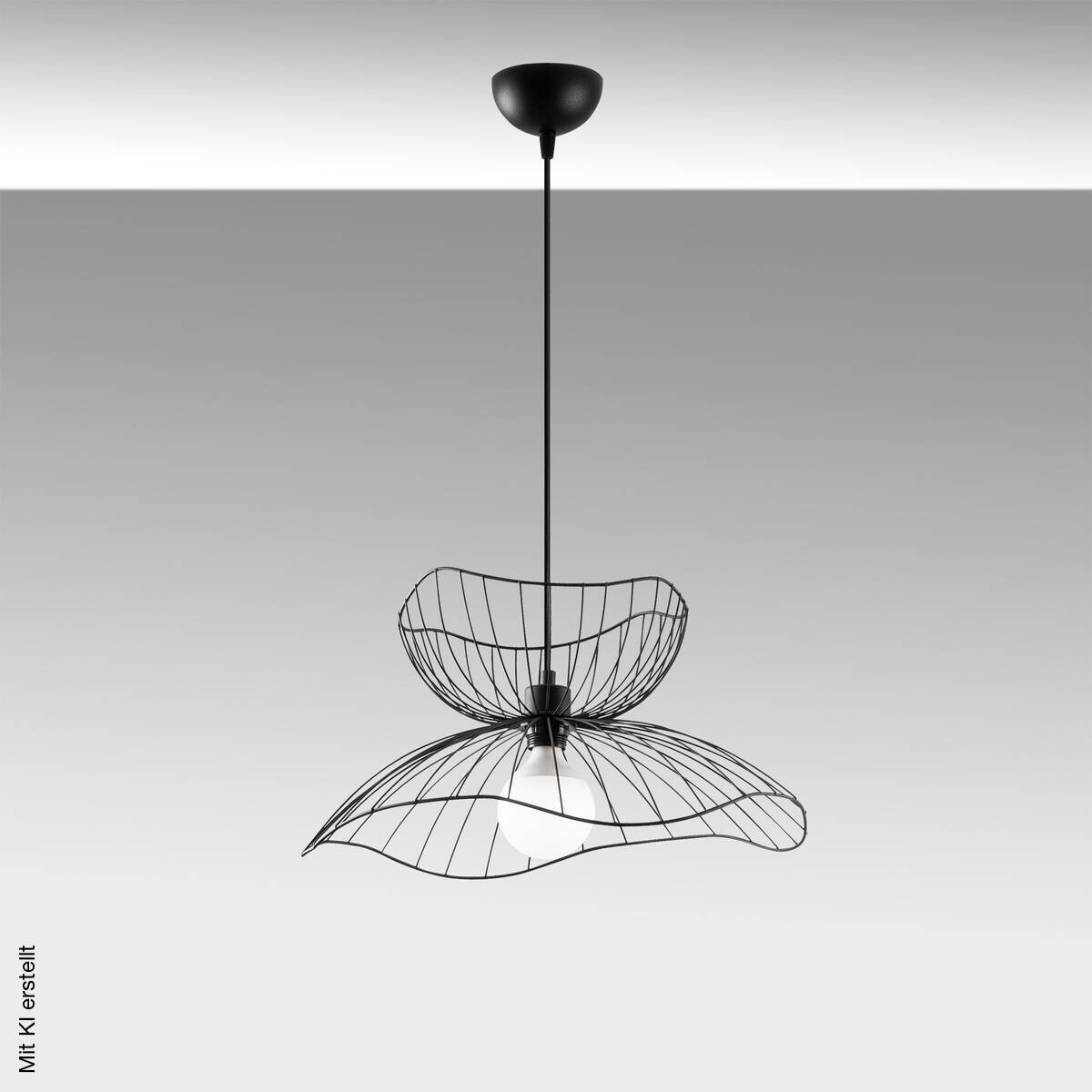 Opviq Pendelleuchte Farac-6390 schwarz B/H/T/L/D: ca. 50x121x50x50x50 cm E27 1 Brennstellen