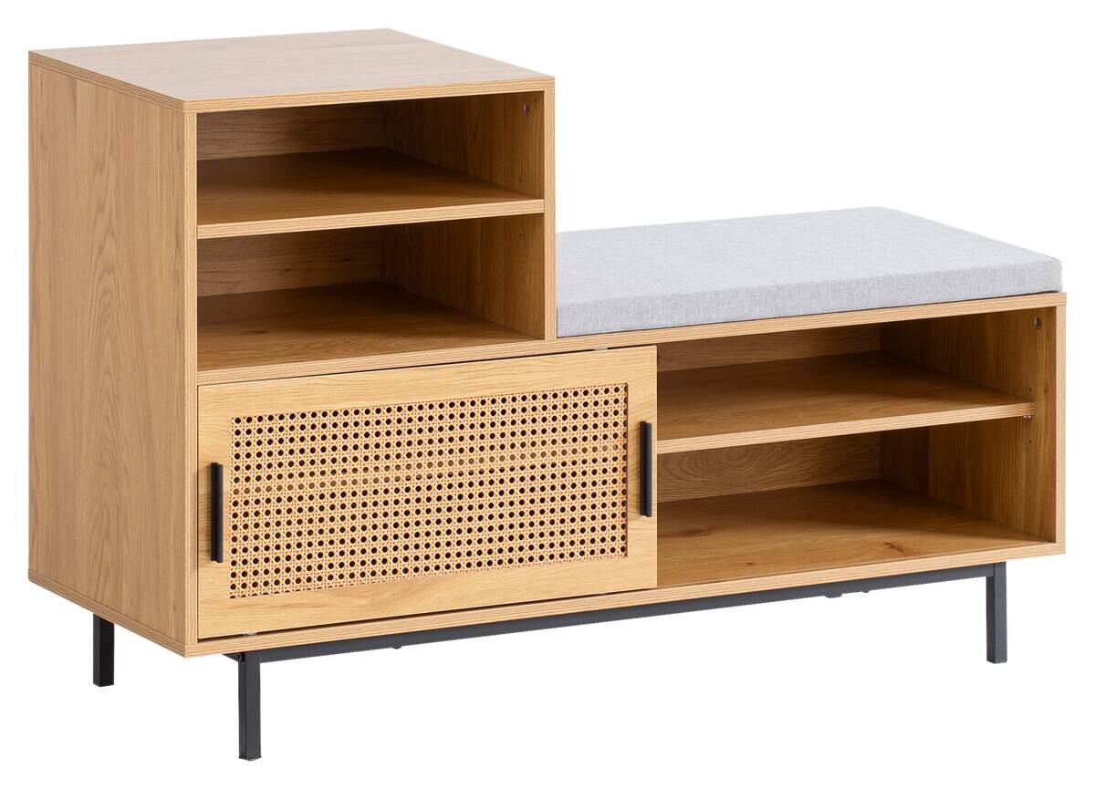 Schuhbank natur Eiche Optik B/H/T: ca. 120x75,5x40 cm