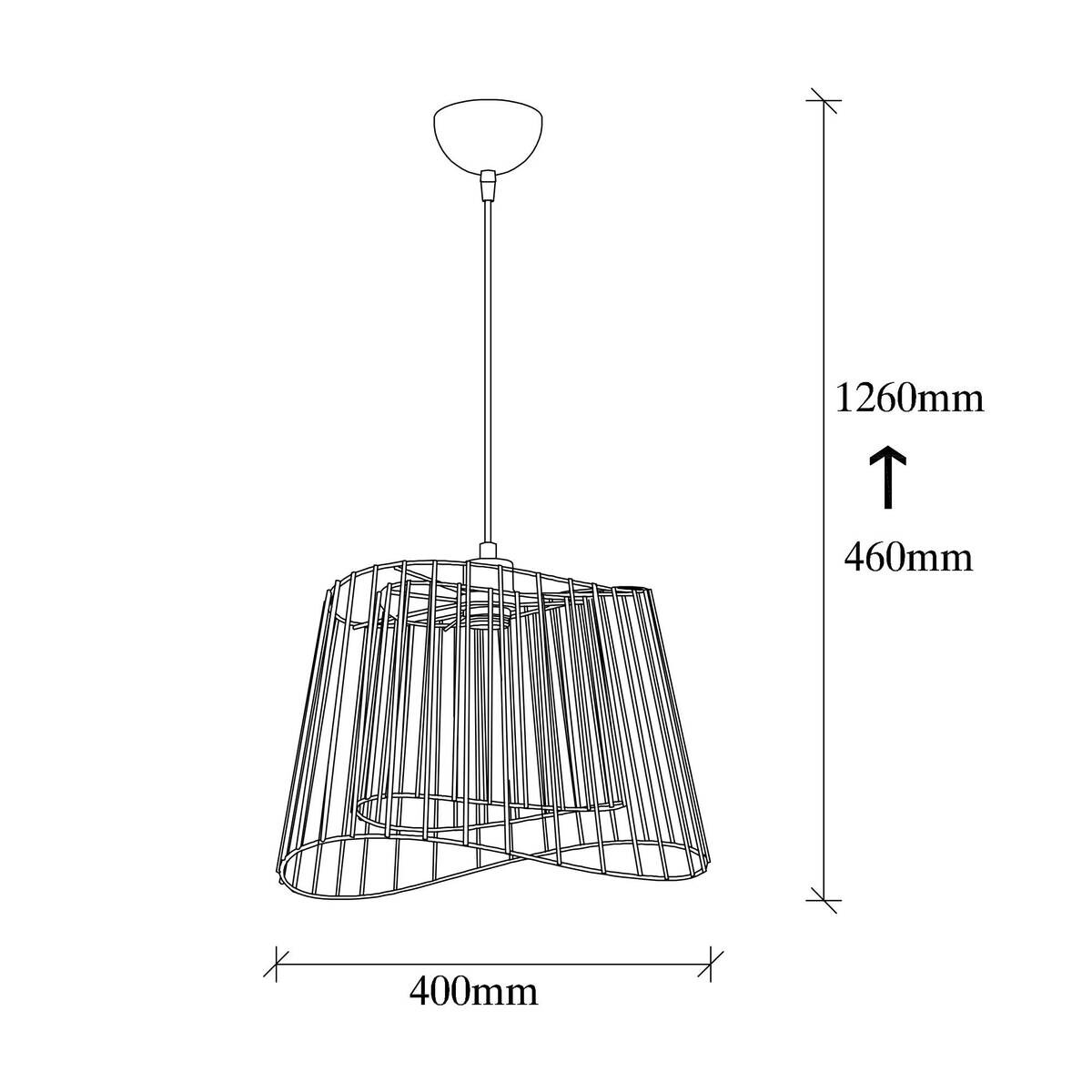Opviq Pendelleuchte schwarz B/H/T: ca. 40x126x40 cm E27 1 Brennstellen