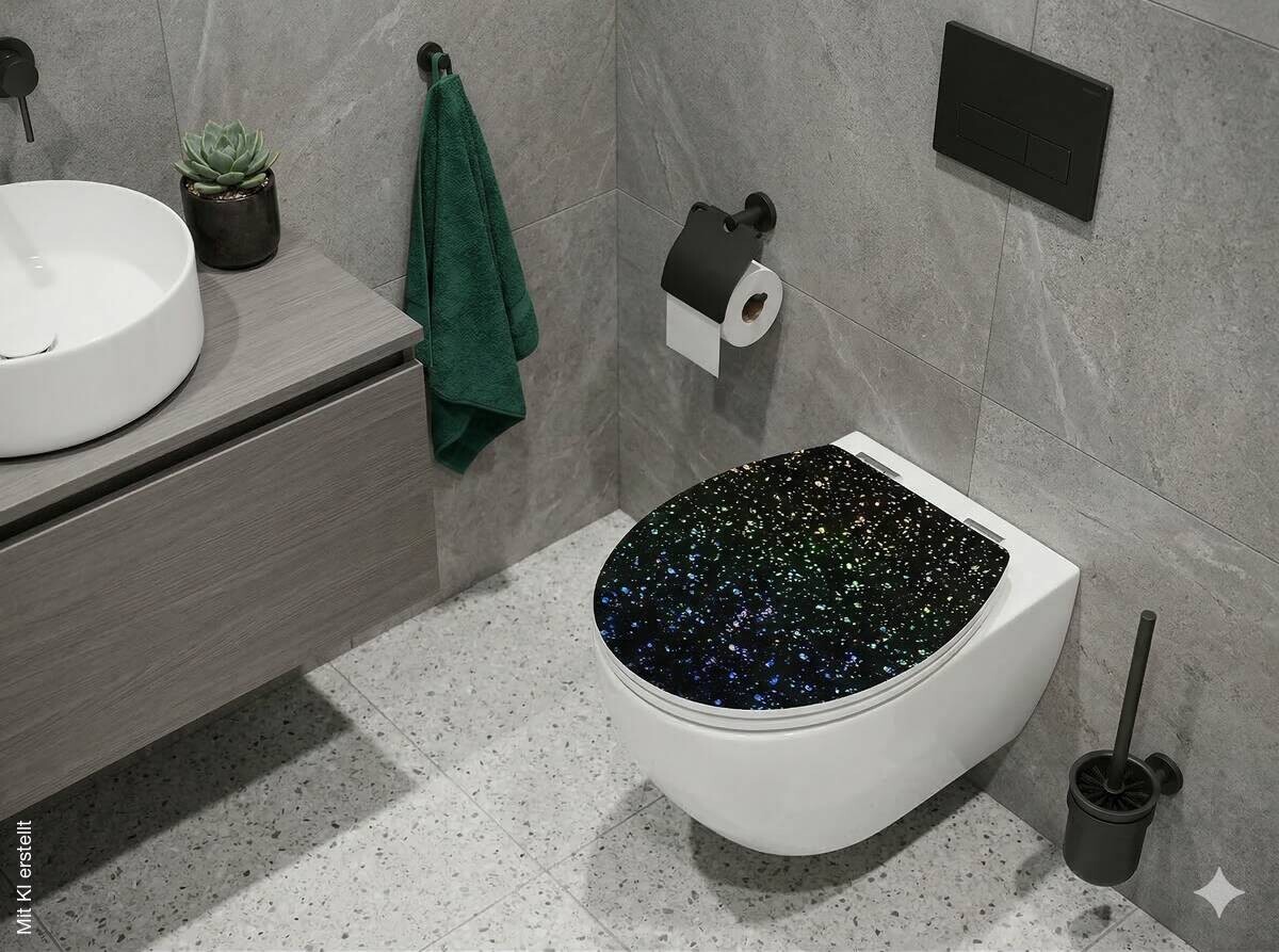 POCOline WC-Sitz Shiny schwarz schwarz MDF