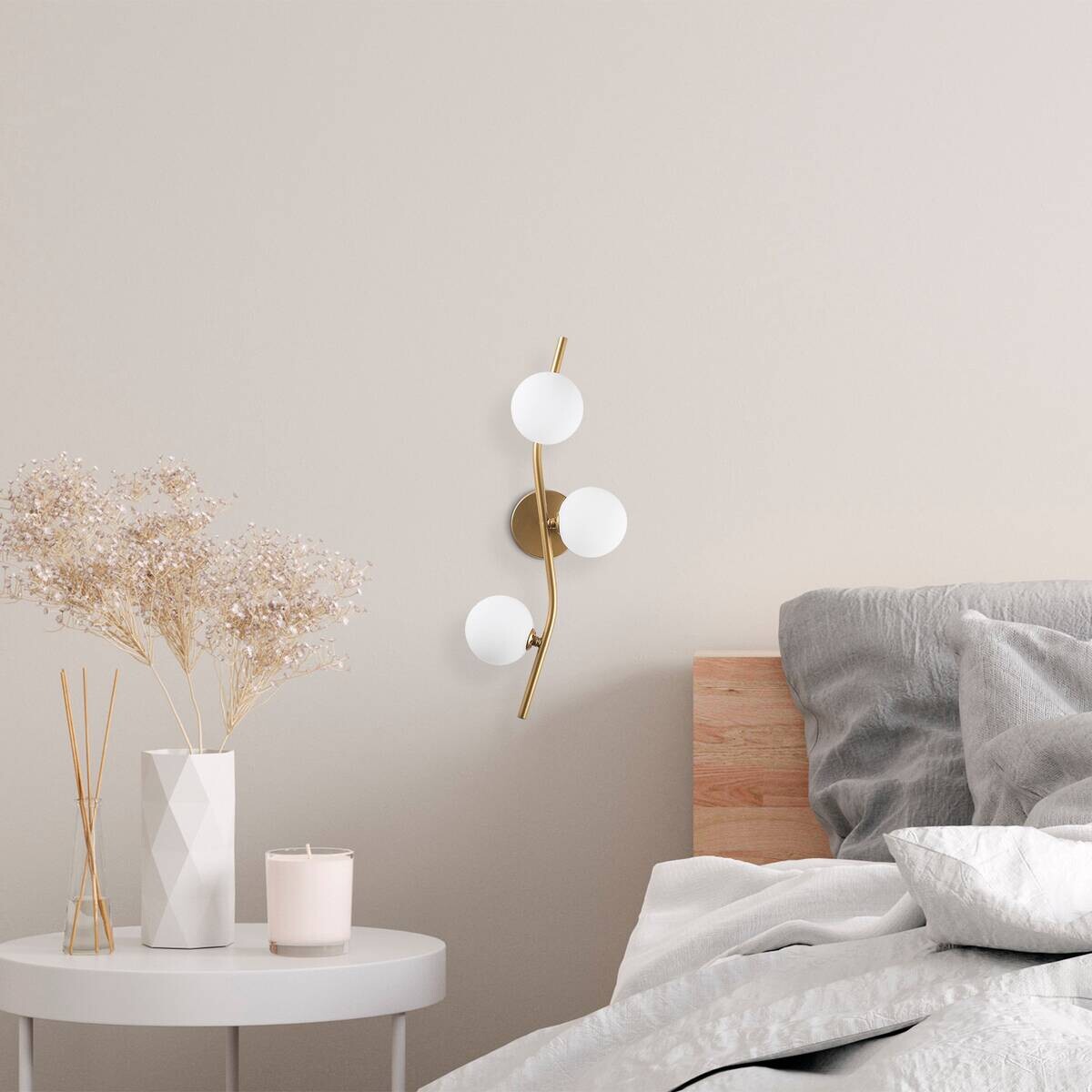 Opviq Wandleuchte Glas Metall B/H/L: ca. 19x55x23 cm G9 3 Brennstellen