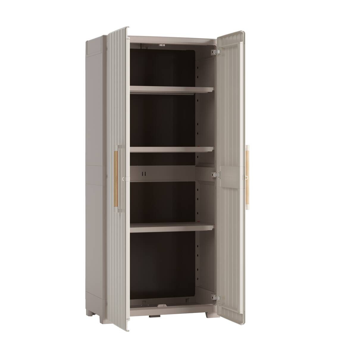 Keter Kunststoffschrank Groove beige Kunststoff B/H/T: ca. 80x180x45 cm