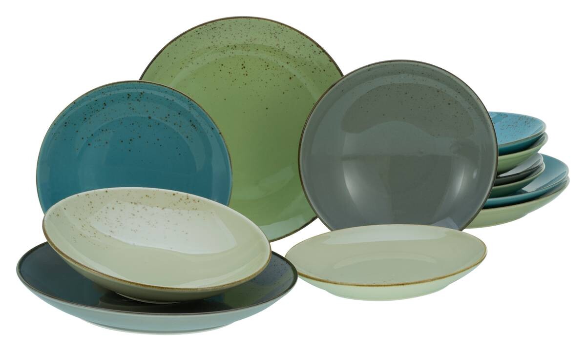 CreaTable Tafelservice NATURE COLLECTION multicolor Steinzeug 12 tlg. | Multi