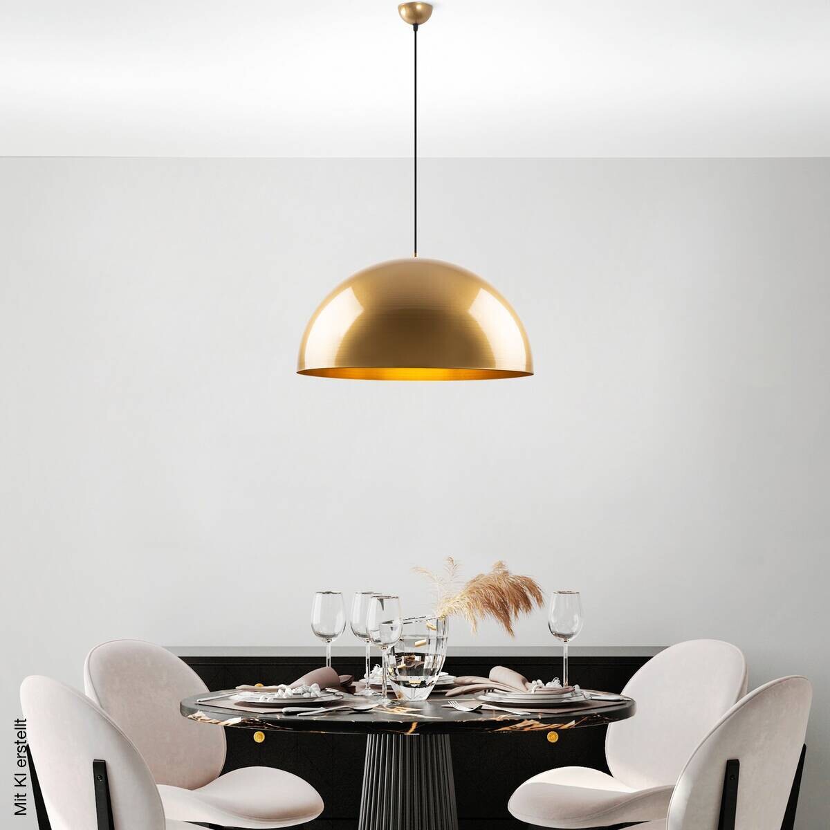 Opviq Pendelleuchte Kure gold B/H/T/L/D: ca. 60x126x60x60x60 cm E27 1 Brennstellen