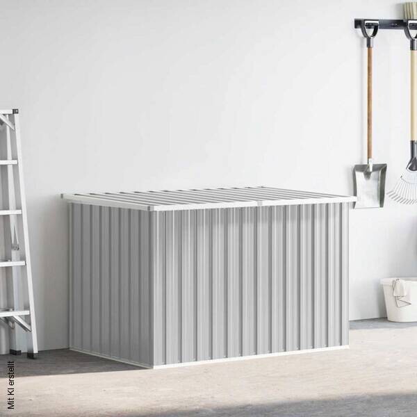 vidaXL Aufbewahrungsbox grau Kunststoff B/H/T/L: ca. 99x93x99x171 cm