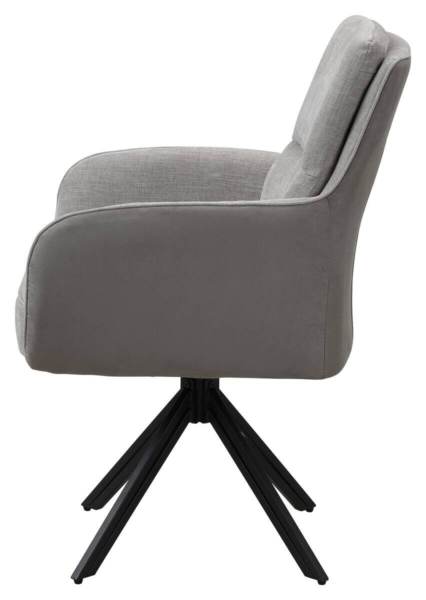 Stuhl TINO, 2er-Set schwarz grau Metall Microfaser B/H/T: ca. 62x94x70 cm