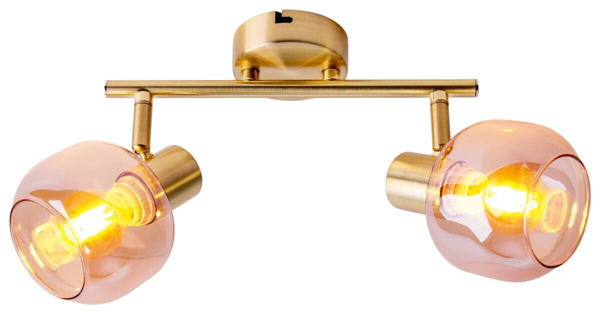 Näve Leuchten Spot gold Glas Metall B/H/T: ca. 40x20x10 cm E14 2 Brennstellen