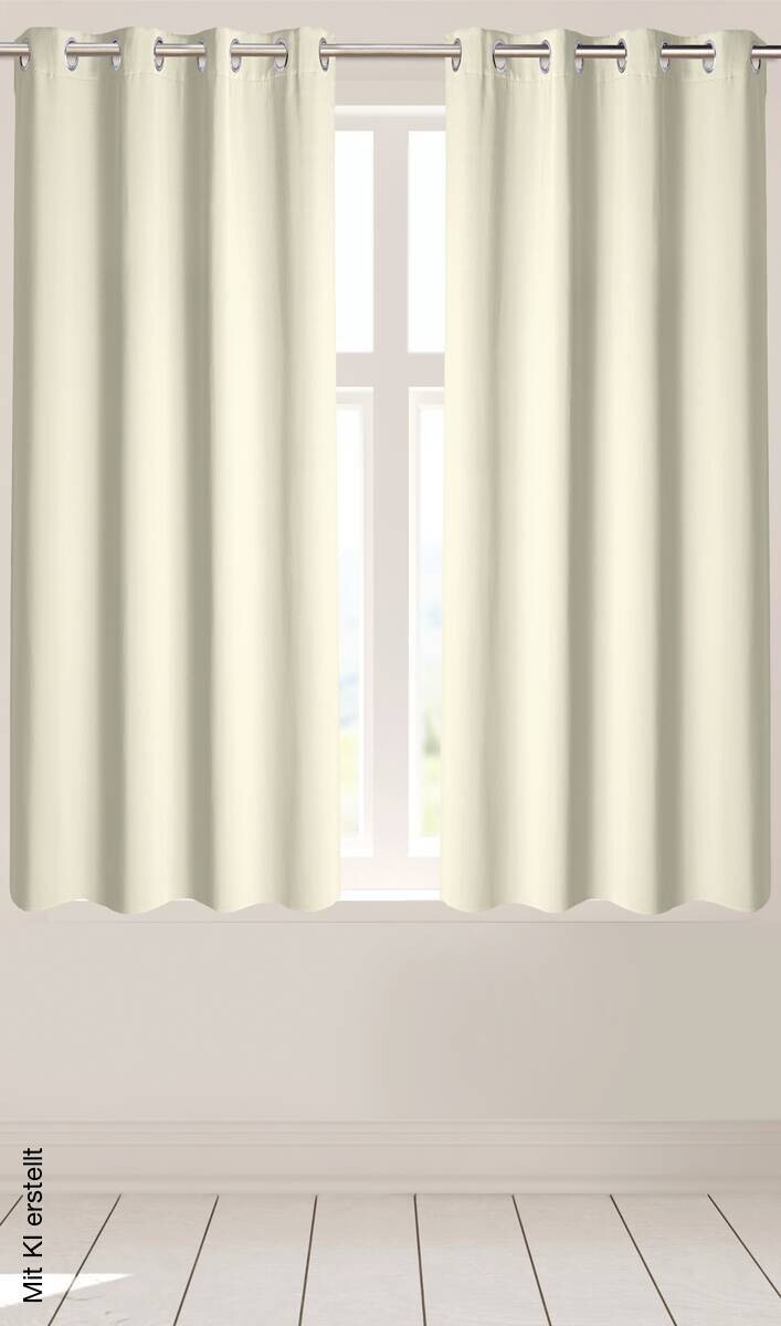Ösenvorhang Verona wollweiß 100% Polyester B/L: ca. 140x175 cm