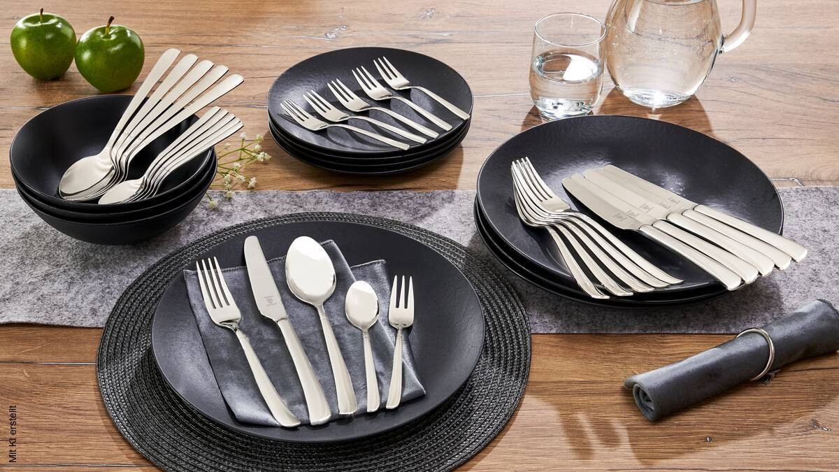 JUSTINUS Besteckset silber Edelstahl 30 tlg