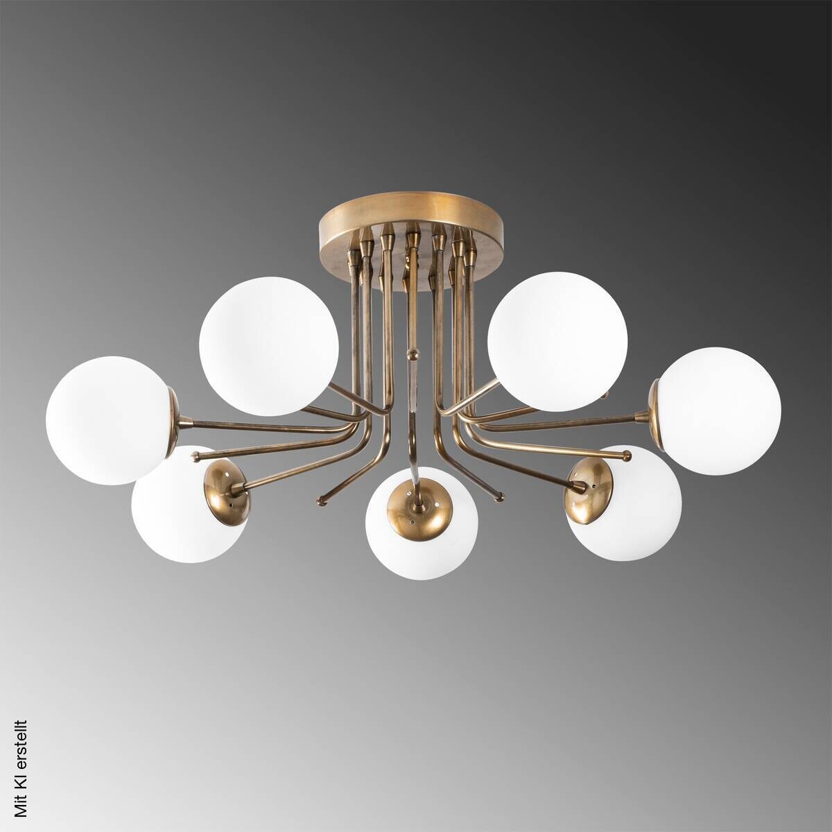 Opviq Deckenleuchte Daisy weiß gold Eisen B/H/T/L/D: ca. 90x35x90x90x90 cm E27 7 Brennstellen