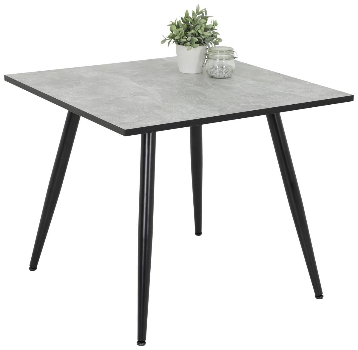 Esstisch Alena Beton Optik schwarz B/H/T: ca. 90x76x90 cm