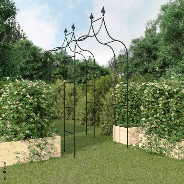 Gartenbogen 2er-Set schwarz H/T/L/D: ca. 260x38x260x38 cm