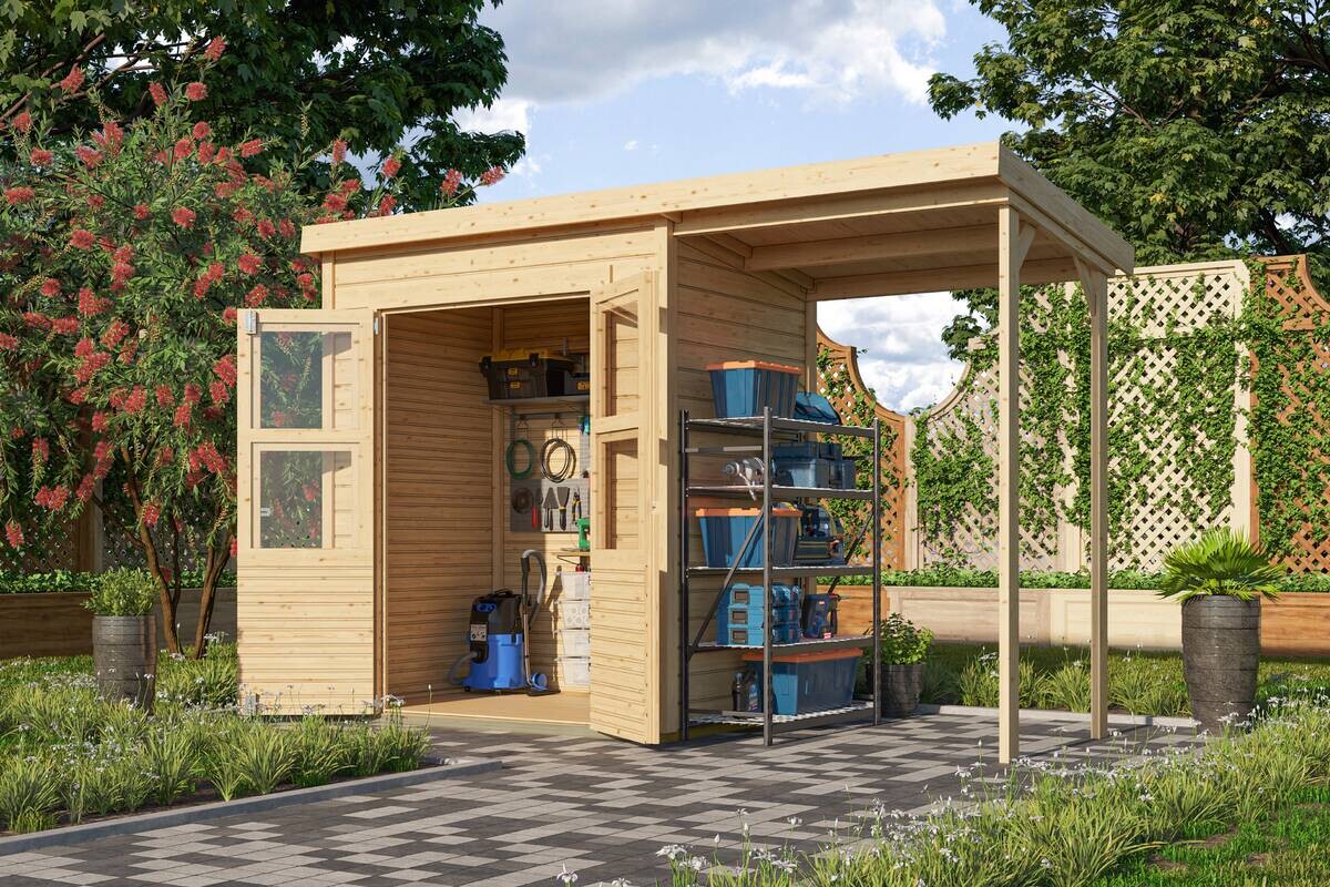 Karibu Gartenhaus Tony 0 natur B/H/T: ca. 182x219x126 cm