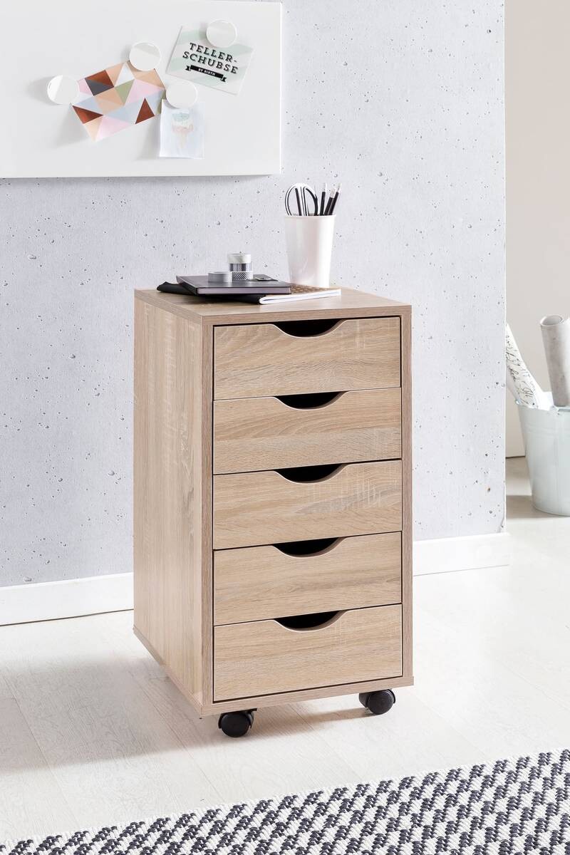 Rollcontainer braun Spanplatte B/H/T: ca. 33x64x38 cm