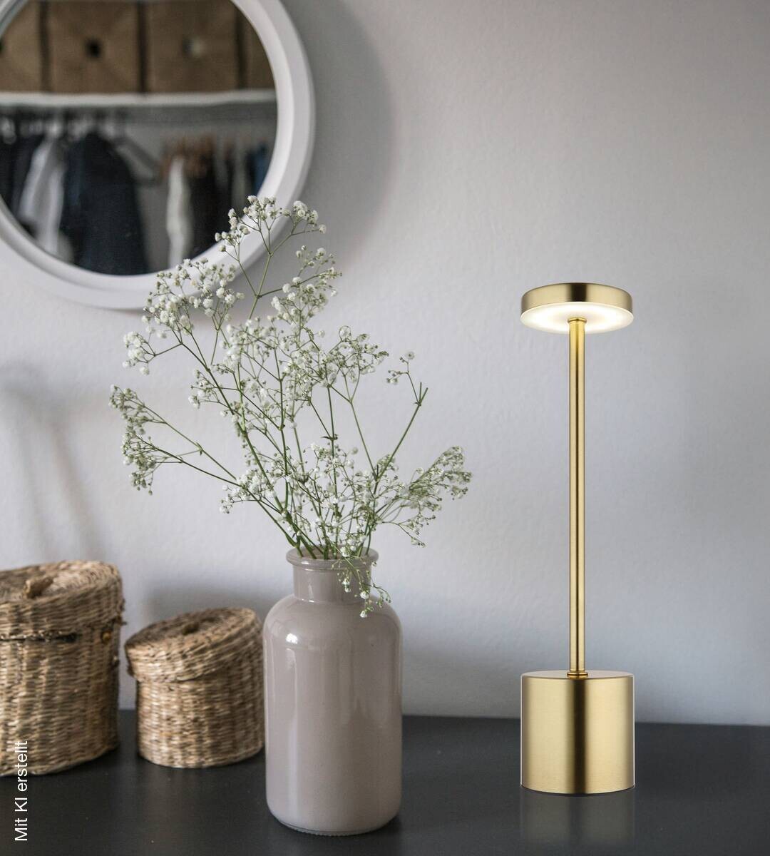 GLOBO LED-Tischleuchte Anru gold H/D: ca. 34x8 cm