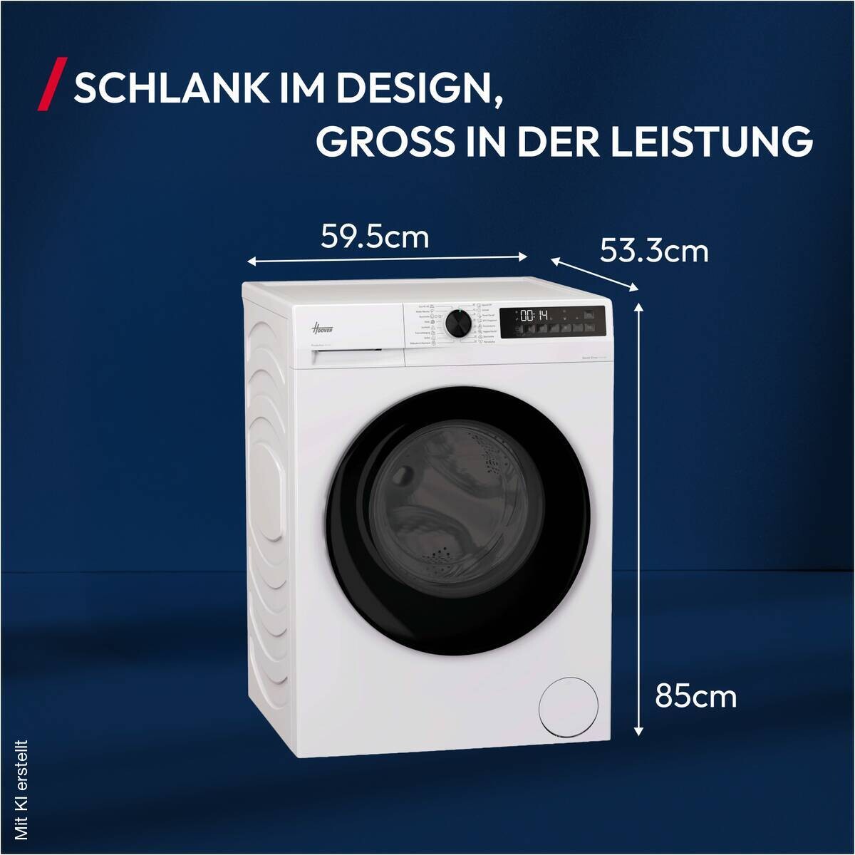 Hoover Waschtrockner HGWDQ485SB8-84 EEK: A/D Spektrum: A bis G Waschen: 8 Trocknen: 5 weiß B/H/T: ca. 59,5x85x53,3 cm