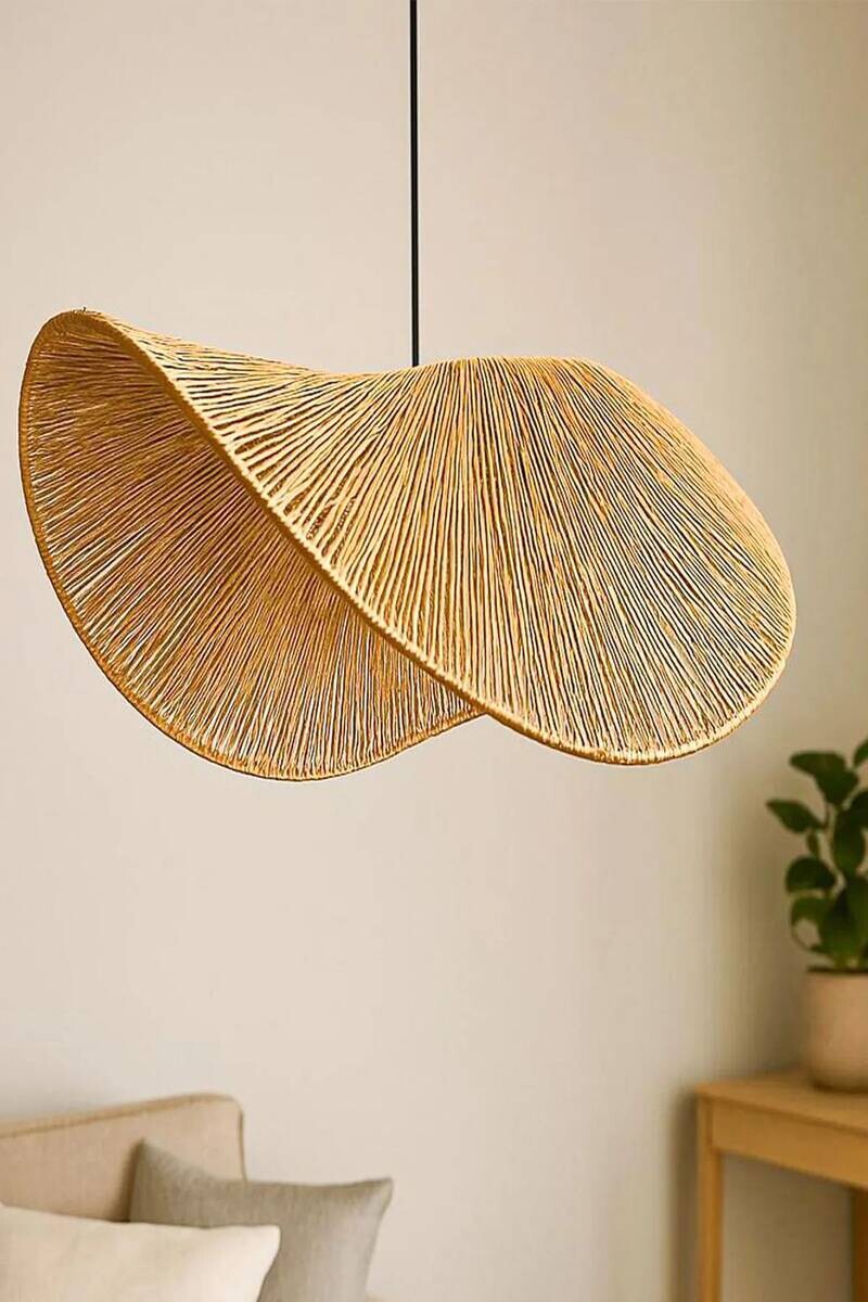 Opviq Pendelleuchte senf Kunststoff B/H/T/L/D: ca. 50x53x50x50x50 cm E27 1 Brennstellen