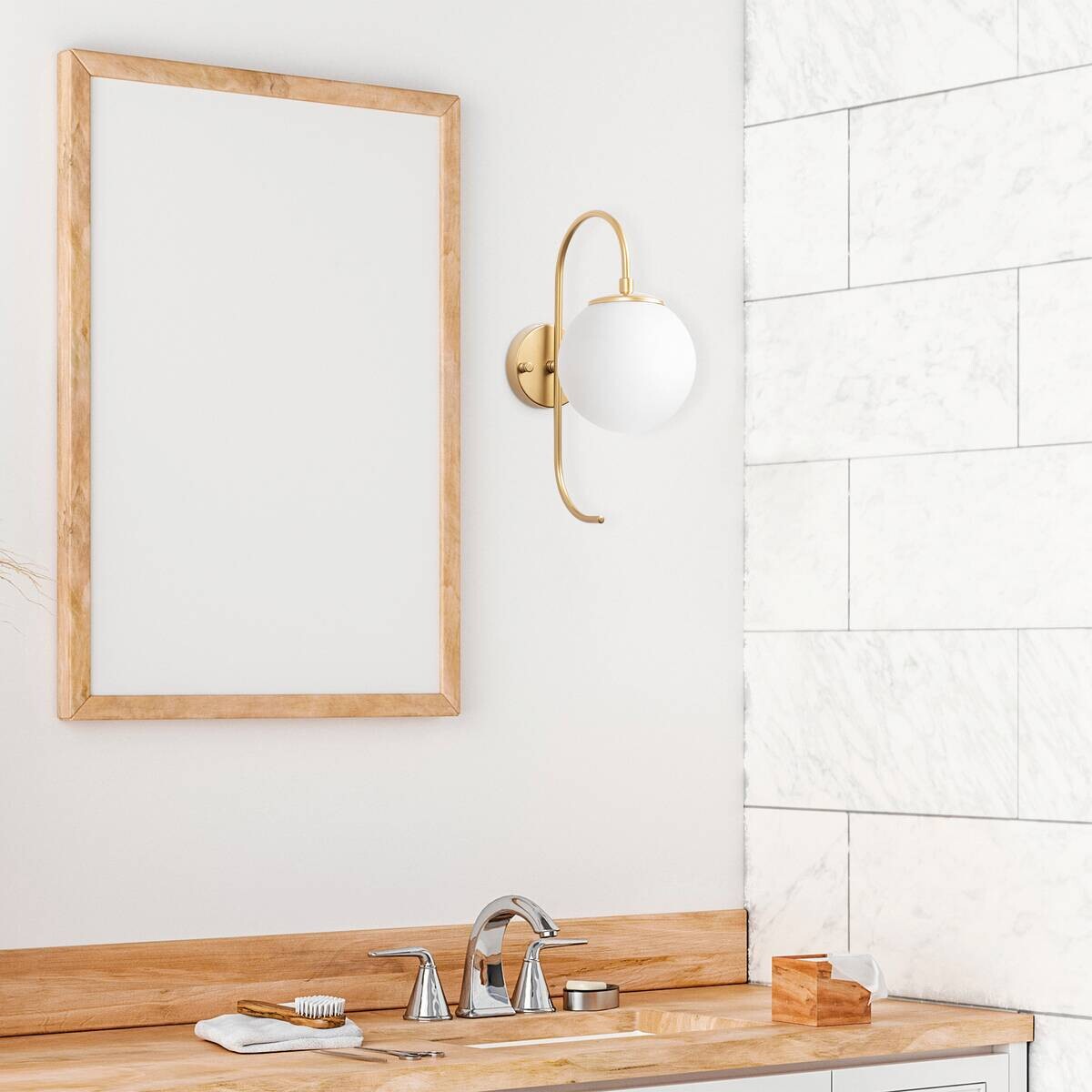 Opviq Wandleuchte Jewel gold Glas Metall B/H/T/L/D: ca. 27x36x27x15x15 cm E14 1 Brennstellen