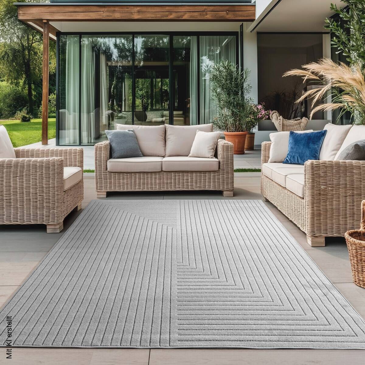Ayyildiz In-/Outdoor-Teppich NOVA silber B/L: ca. 120x170 cm