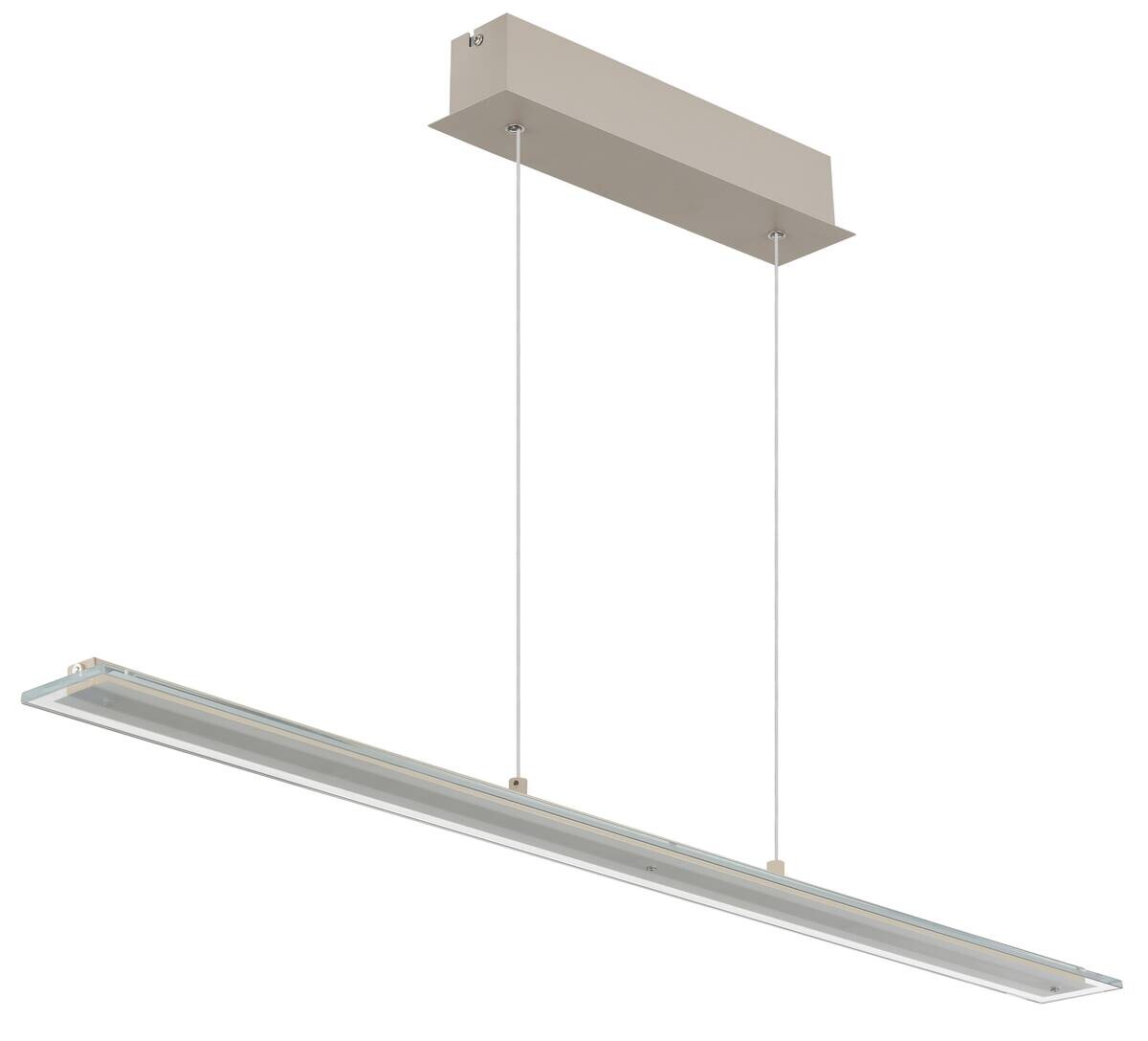 GLOBO LED-Pendelleuchte Novak sand Metall Glas B/L/D: ca. 9x115x150 cm
