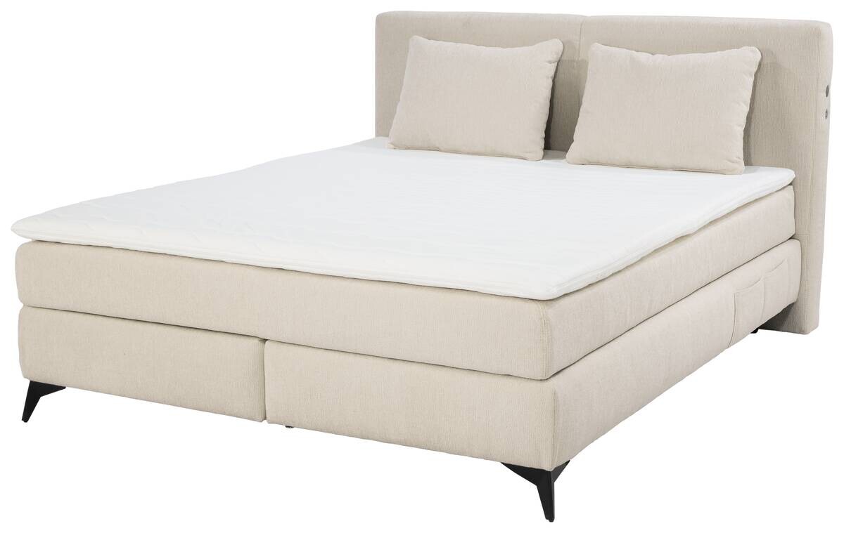 Boxspringbett beige Liegefläche B/L: ca. 160x200 cm