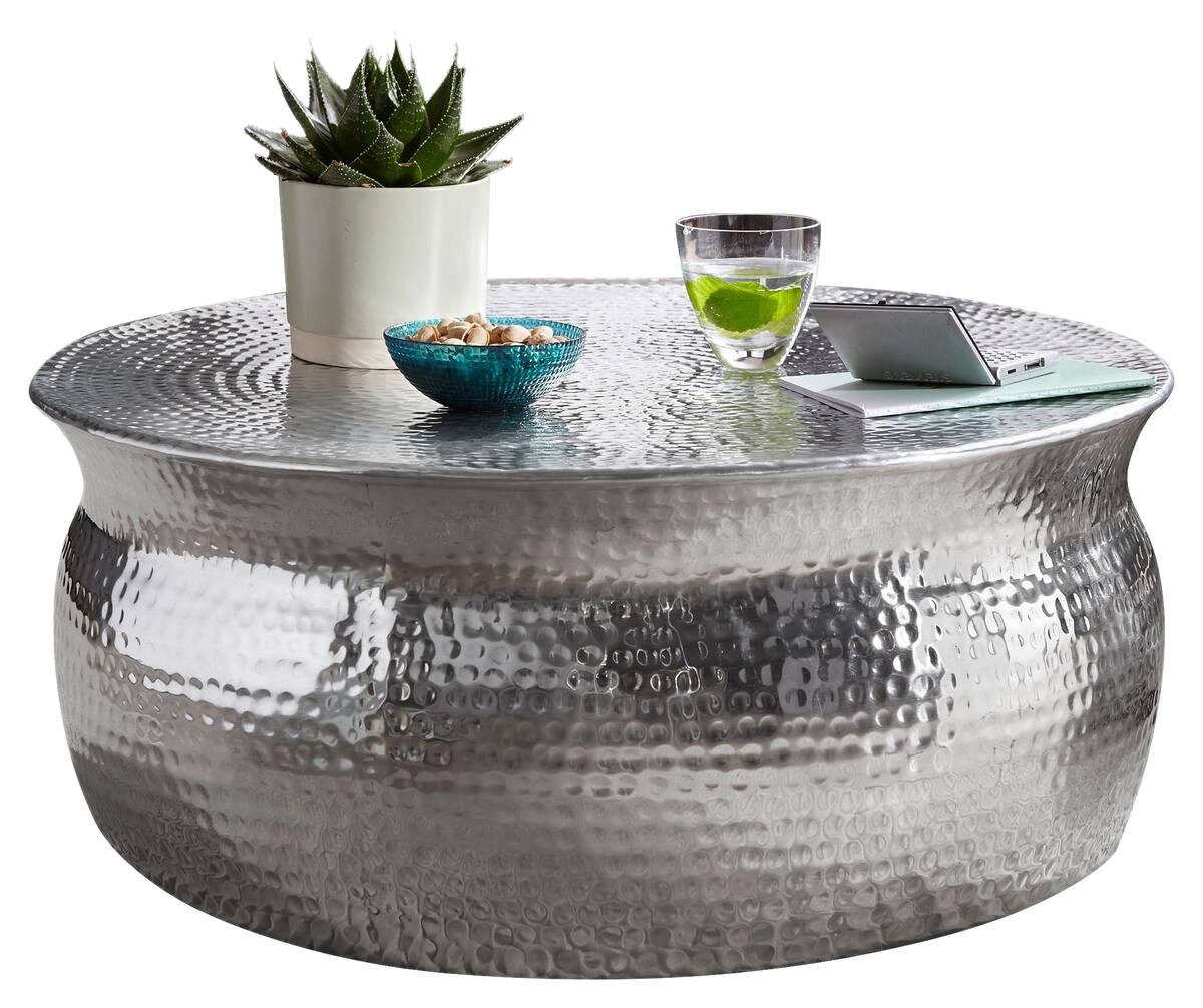 Wohnling Couchtisch silber Aluminium B/H/T: ca. 75x31x75 cm