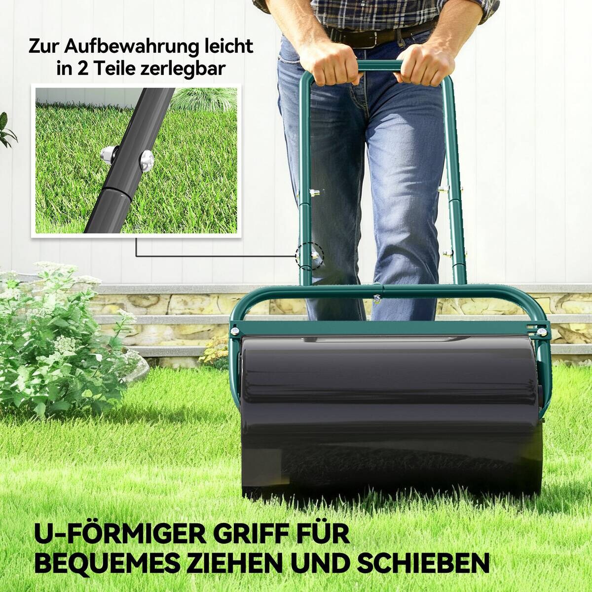Outsunny Rasenwalze B/H/T/L: ca. 32,5x113x32,5x58 cm